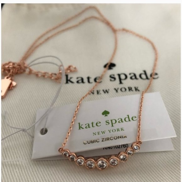 kate spade full circle necklace clear rose gold nw - Picture 6 of 8